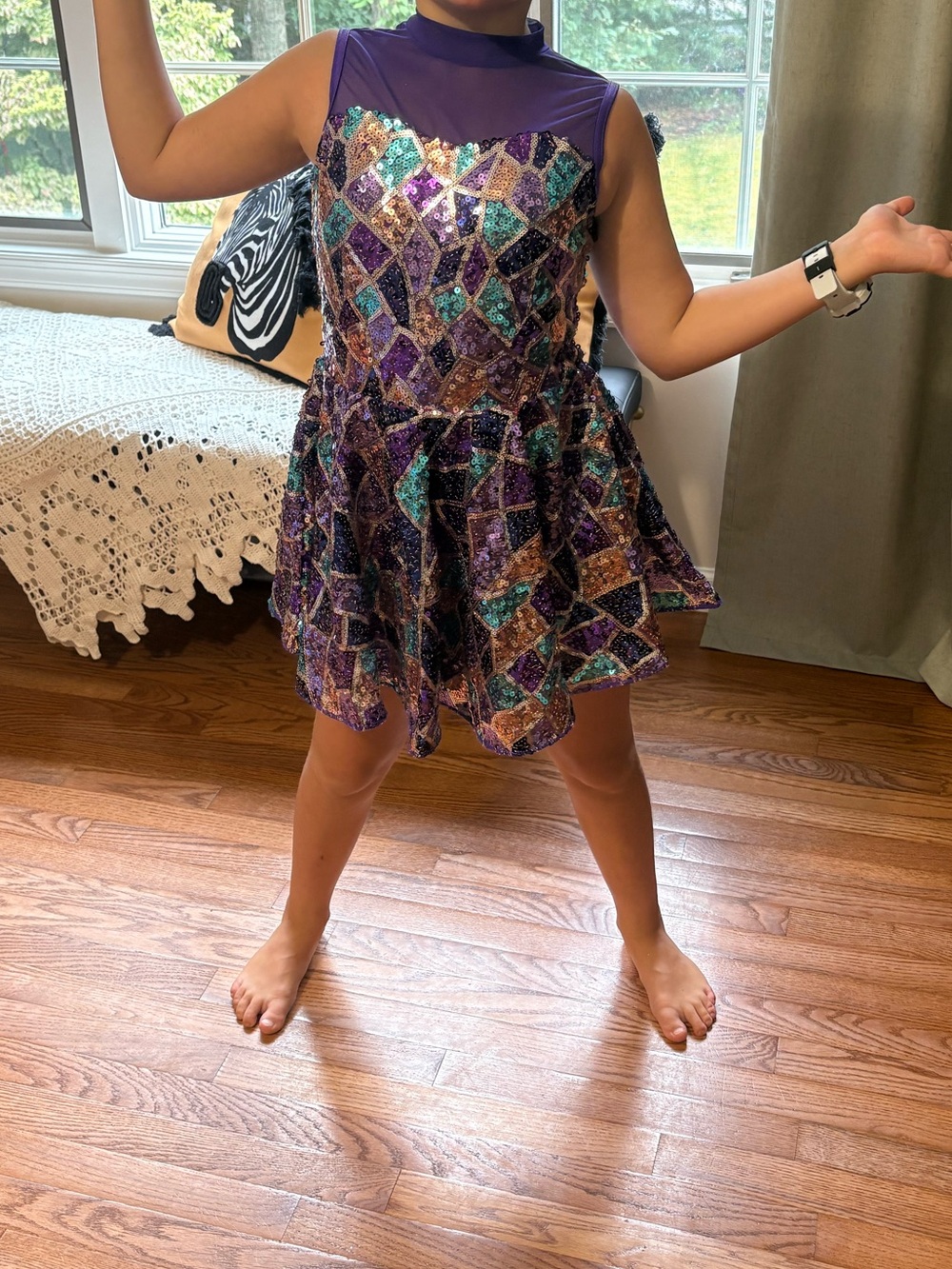 Weissman Purple Sequin Dance Dress – Size MC